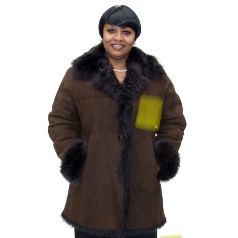 NWT Vintage Brown faux leather Button down coat